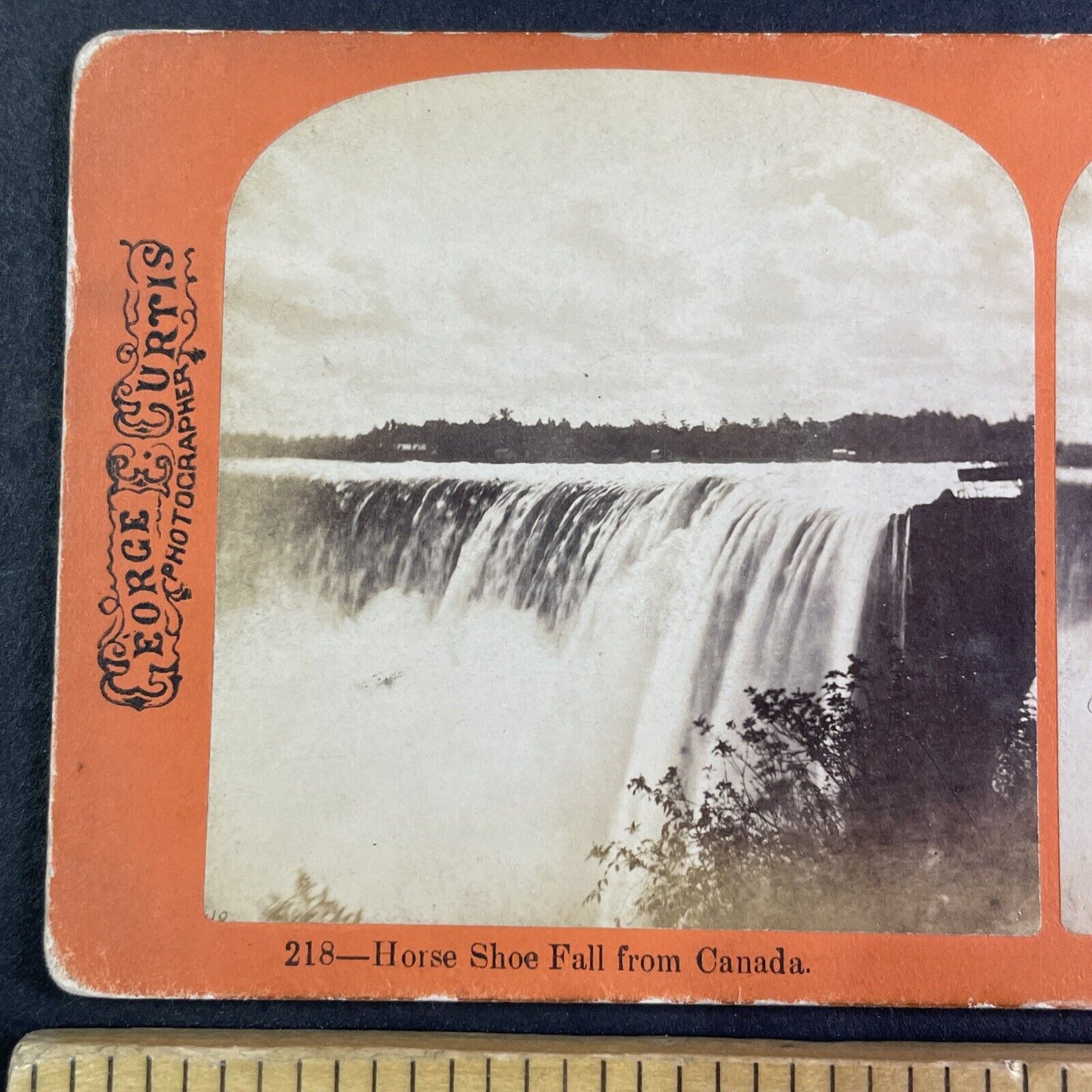 Niagara Falls Horseshoe Falls Canada Stereoview George Curtis c1870 Y2430