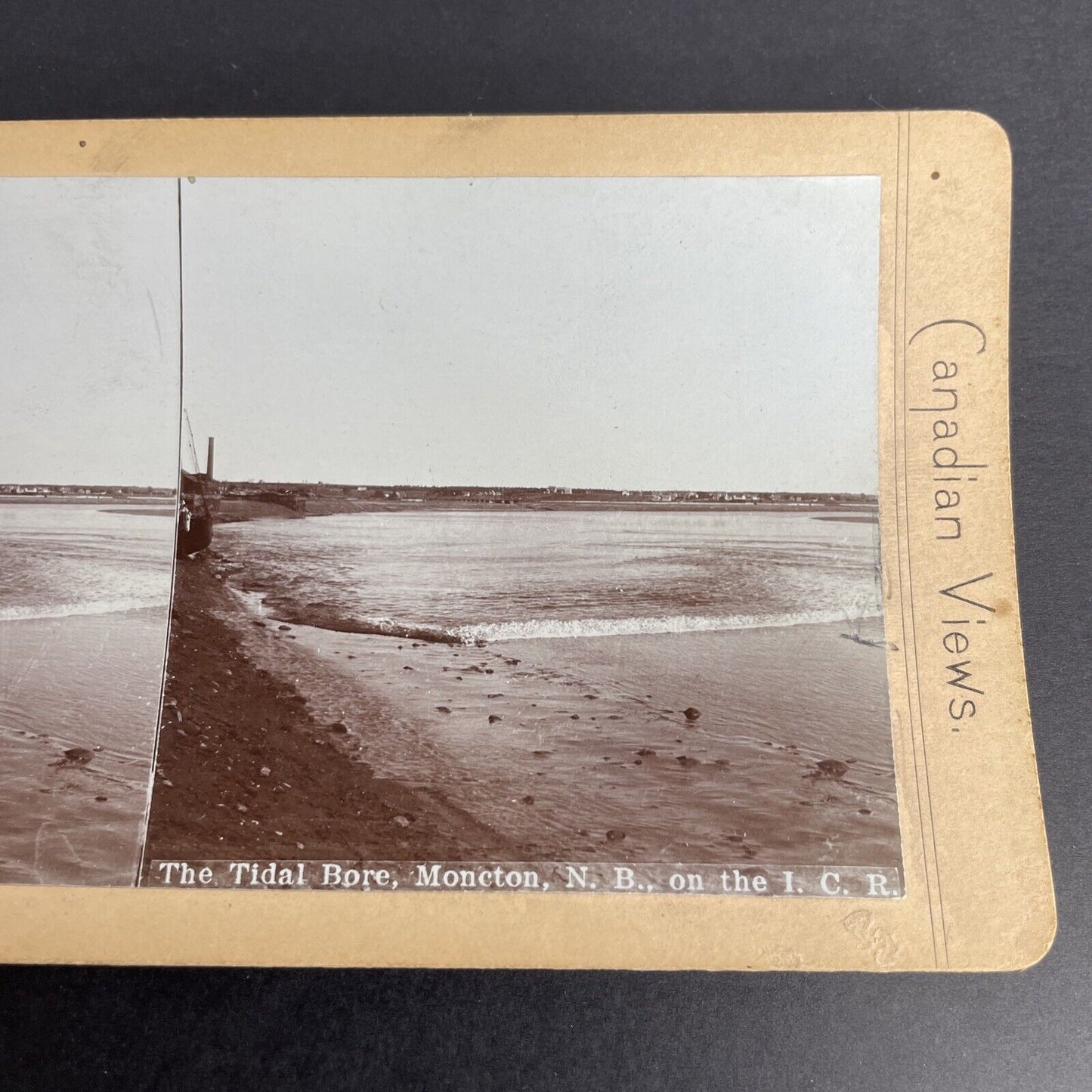 Antique 1894 Tidal Wave Bore Moncton New Brunswick Canada Stereoview Photo PC637