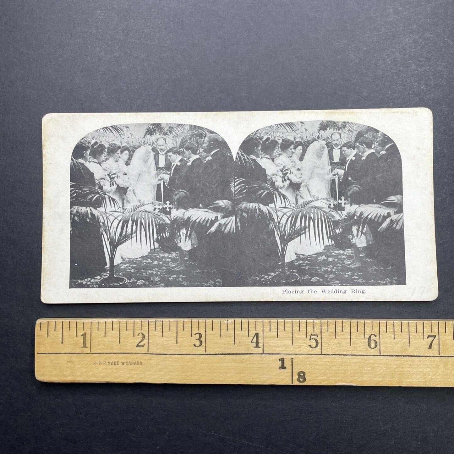 Antique 1905 Placing The Wedding Ring On Finger Stereoview Photo Card P580-024