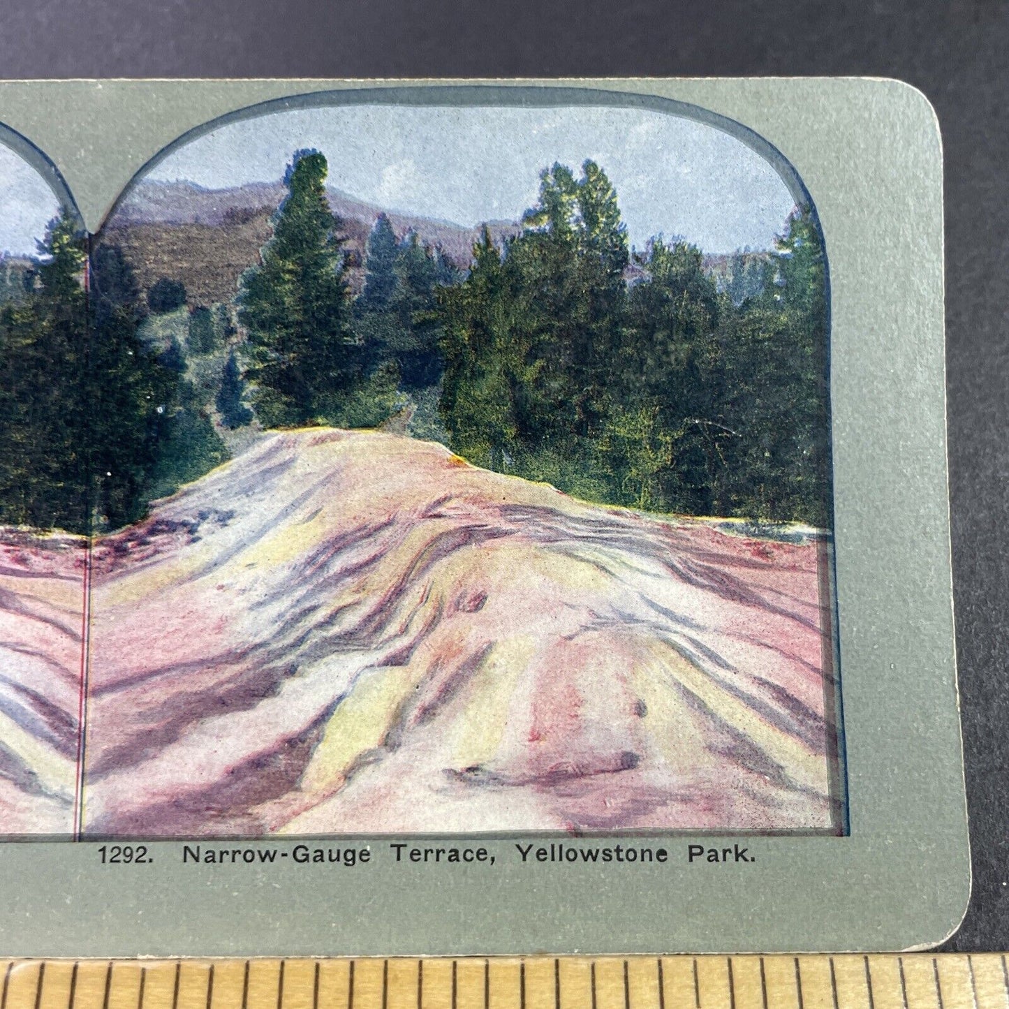 Antique 1910s Narrow Gauge Terrace Yellowstone Park Stereoview Photo Card P3456