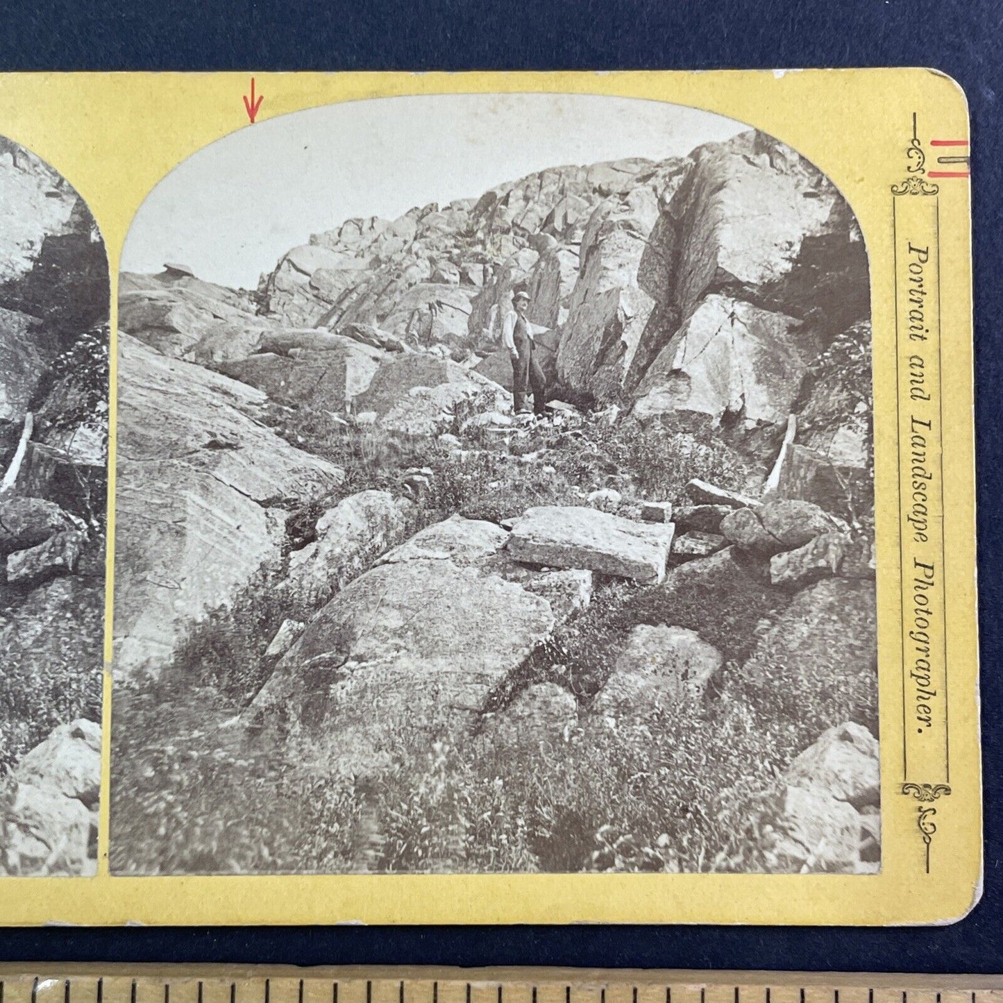 J.A. French Near Summit Mount Monadnock Stereoview New Hampshire c1870s Y878