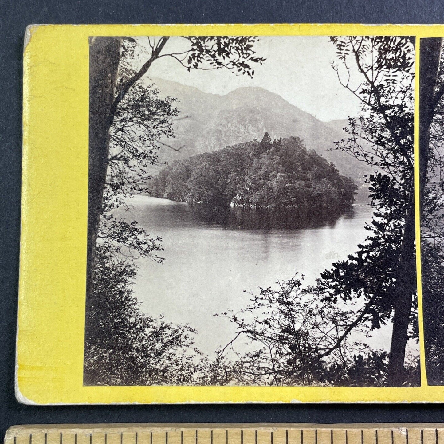 Ellen's Isle Island Loch Katrine Stereoview Scotland Antique c1867 X4059