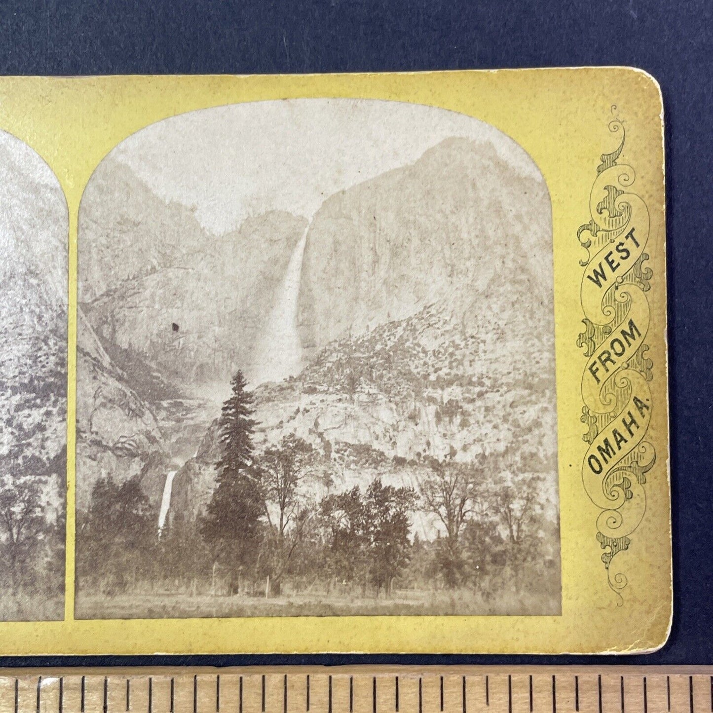 Yosemite Falls CA Stereoview JJ Reilly Pacific Coast Series Antique c1870 X2754