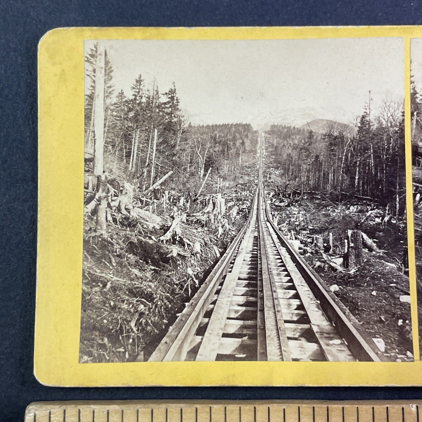 Mount Washington Cog Railway Stereoview James Cremer New Hampshire c1870s Y937