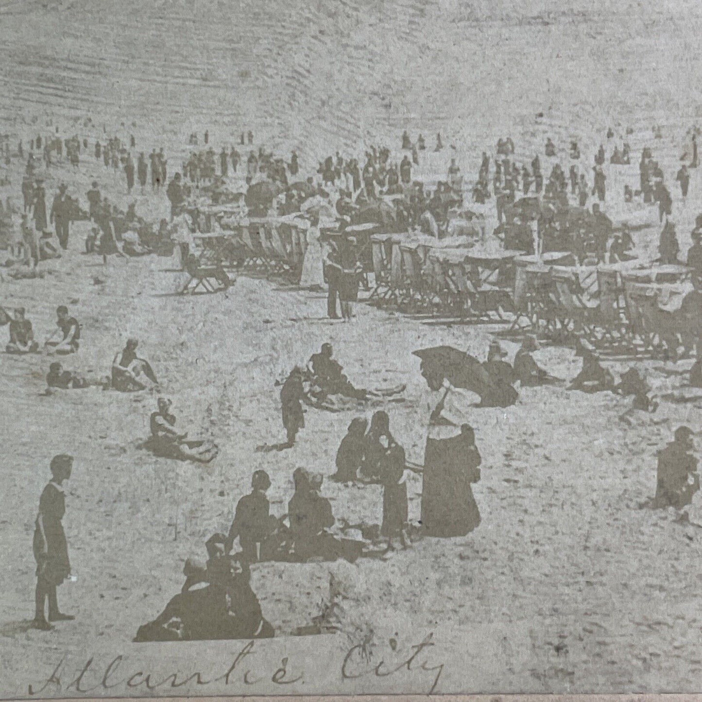 Atlantic City Beach Stereoview New Jersey Antique c1880 X1656