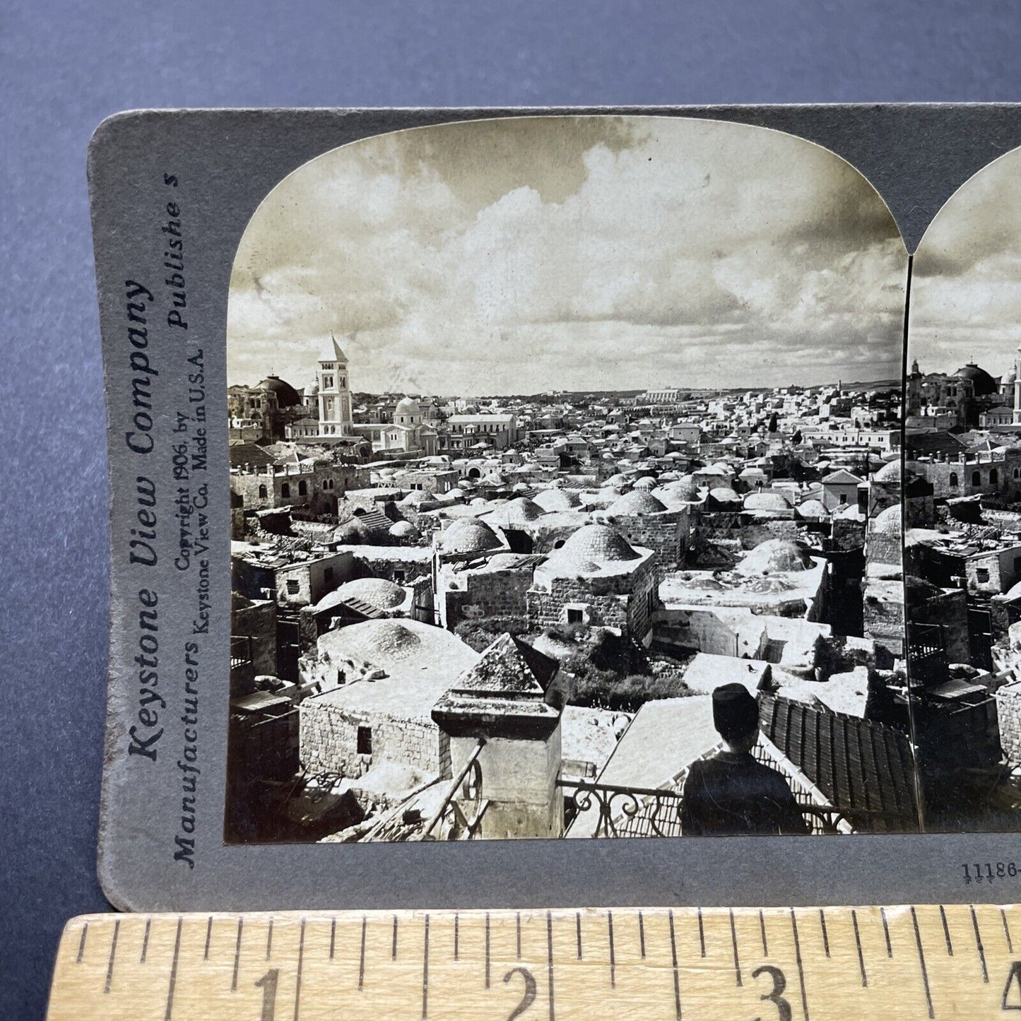 Antique 1906 Old City Of Jerusalem Stereoview Photo Card P2451