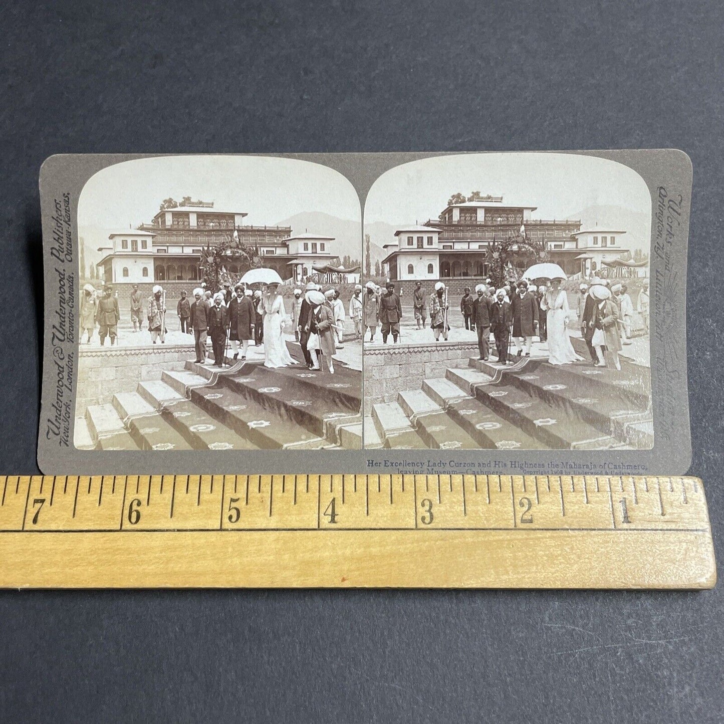 Antique 1903 The Royal Family Of Kashmir In India Stereoview Photo Card P5658
