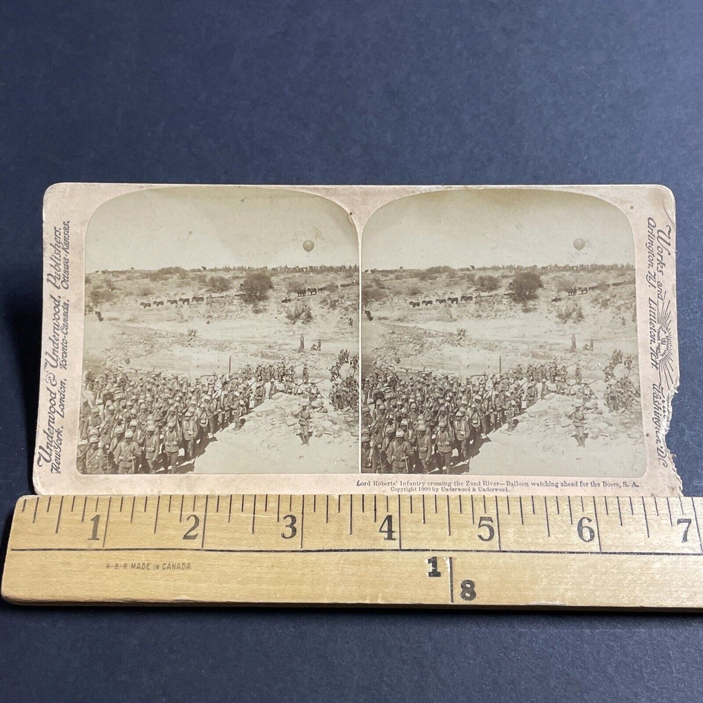 Antique 1902 English Army Attacking Boers Boer War Stereoview Photo Card P5572