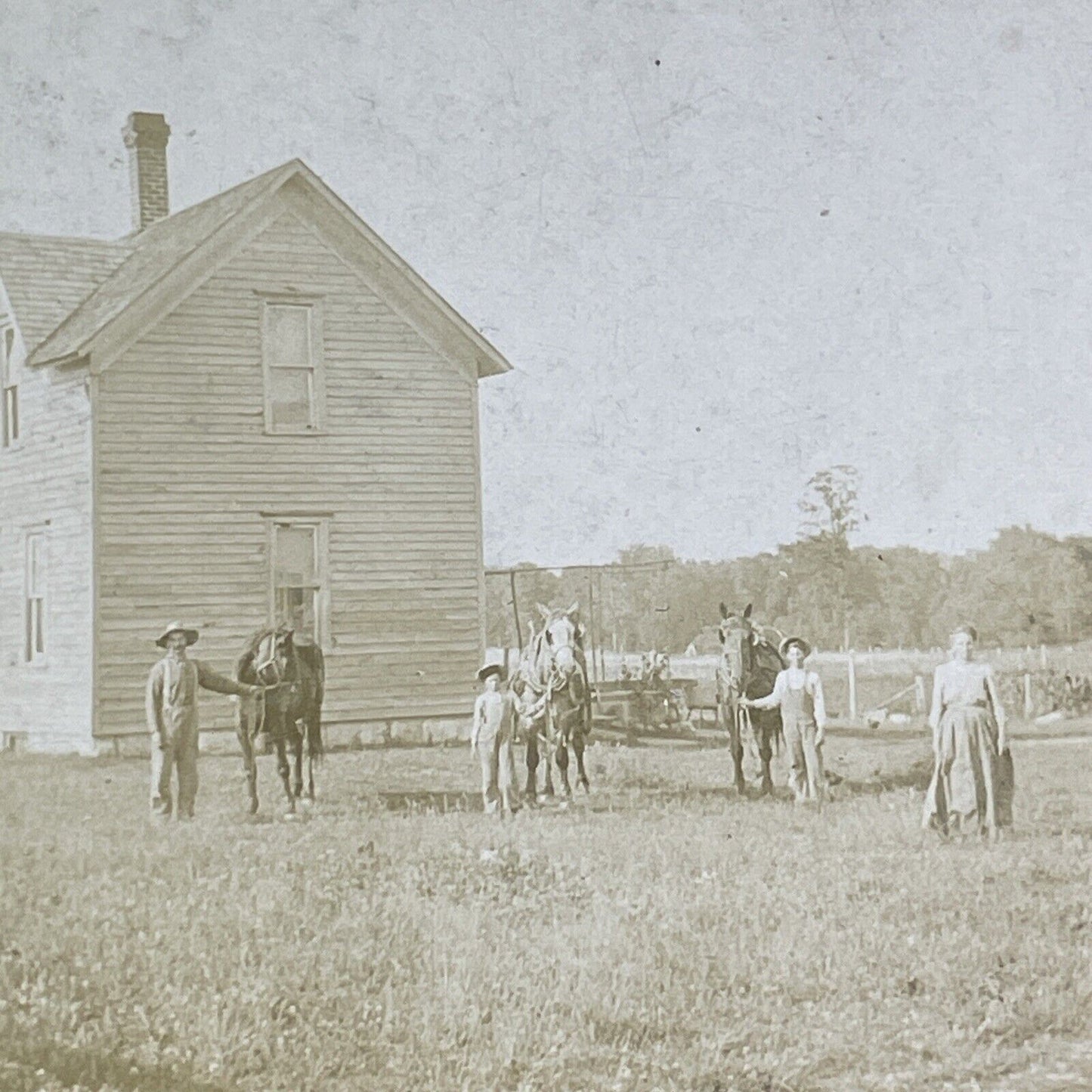 VE Teeters Homestead Farm Stereoview Pike County Waverly Ohio Antique 1880 X1522