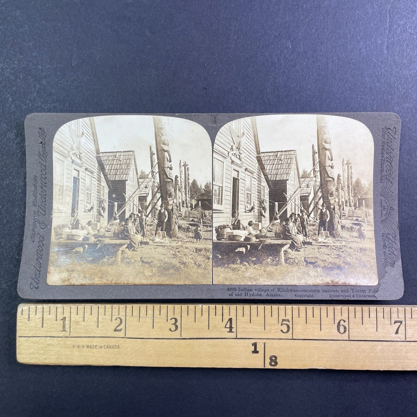 Klinkwan Native American Indian Village Stereoview Alaska Antique c1902 Y438