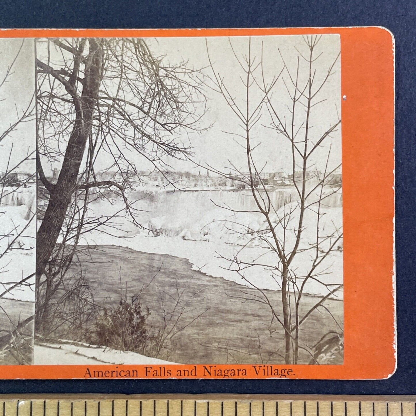 United States Side Niagara Falls Stereoview J.G. Parks Antique c1870s Y2768