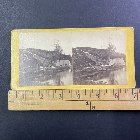 California Gold Rush Hydraulic Mining Stereoview Sierra Nevadas? Antique c1863