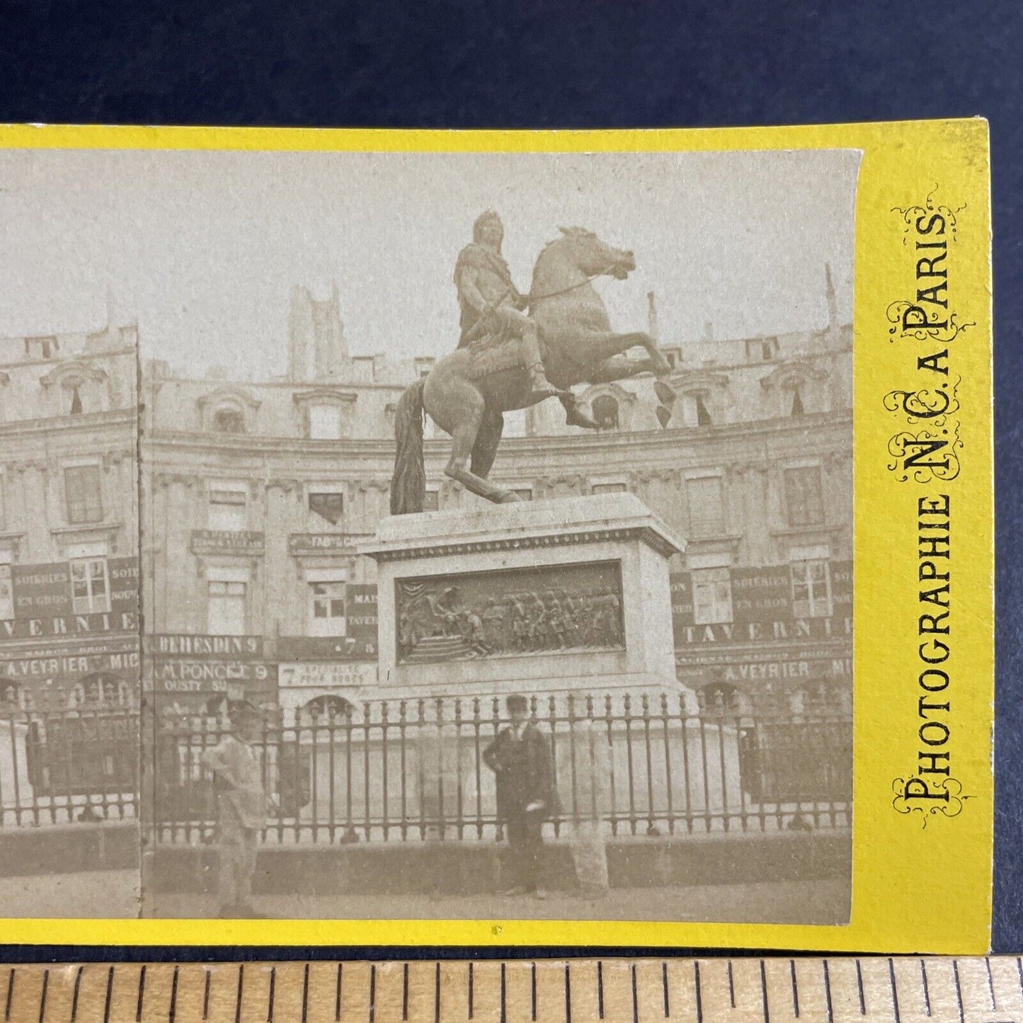 Antique 1870s Statue Of Louis XIV Paris France Stereoview Photo Card P4231