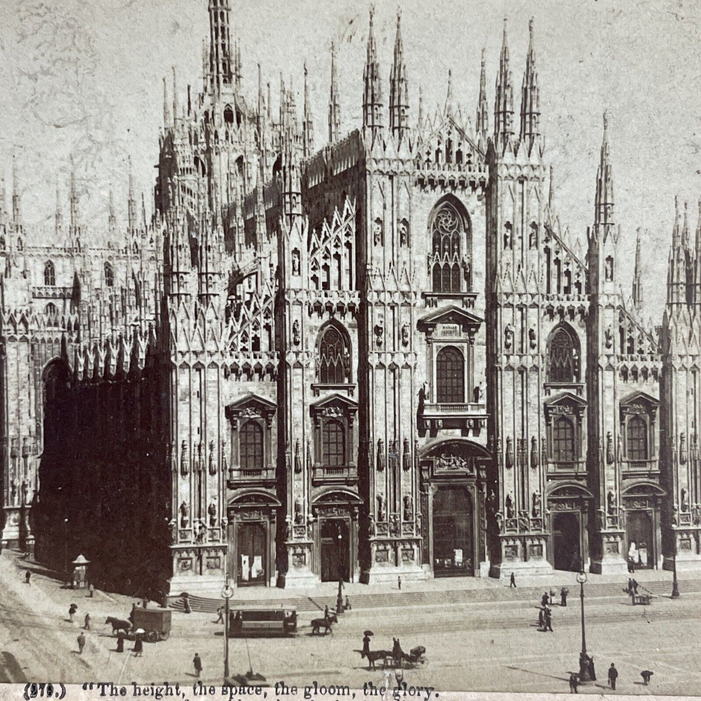 Antique 1897 Great Cathedral Church Milan Italy Stereoview Photo Card P4496