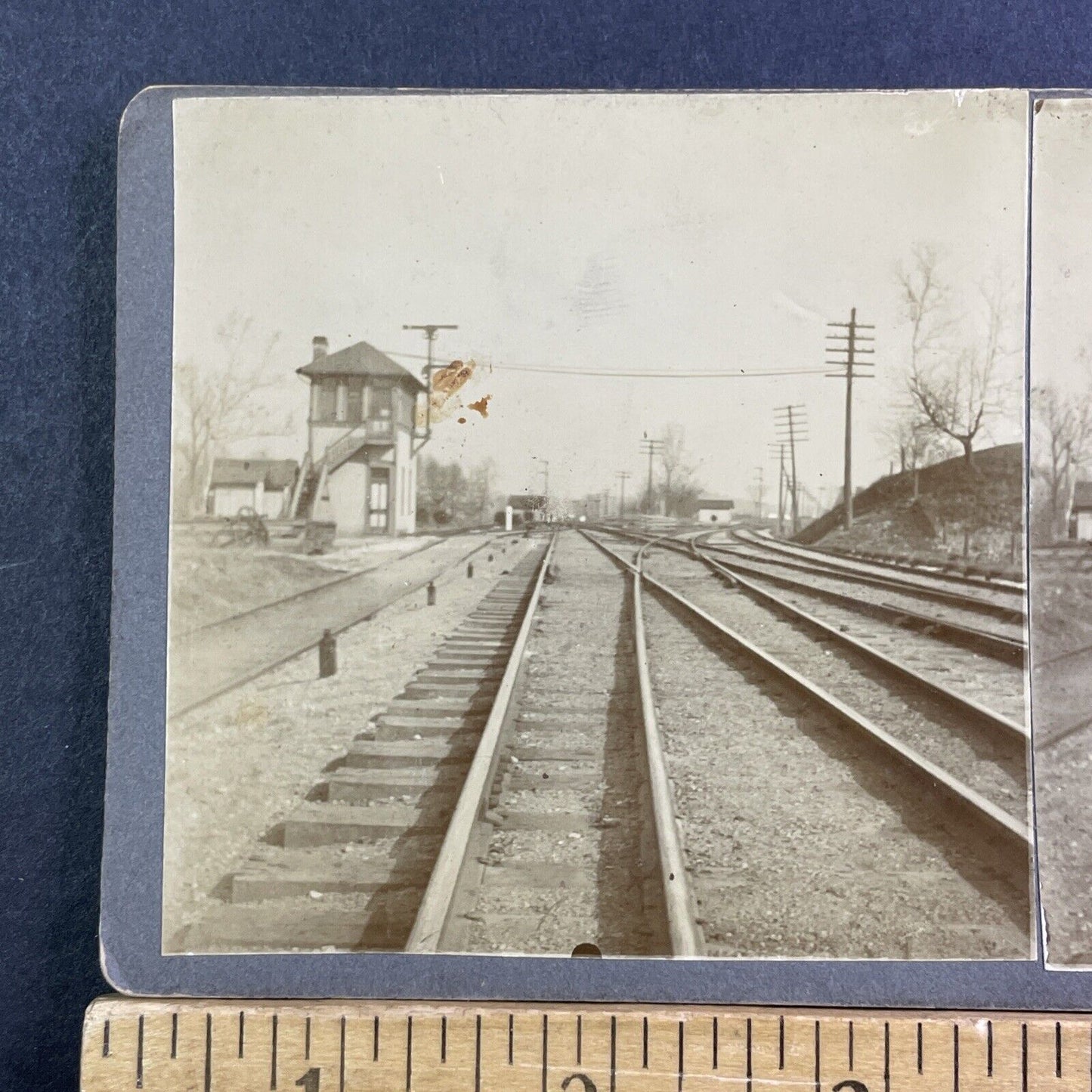 Brush Lake Ohio Station Stereoview Pennsylvania Railroad Antique c1908 X1506