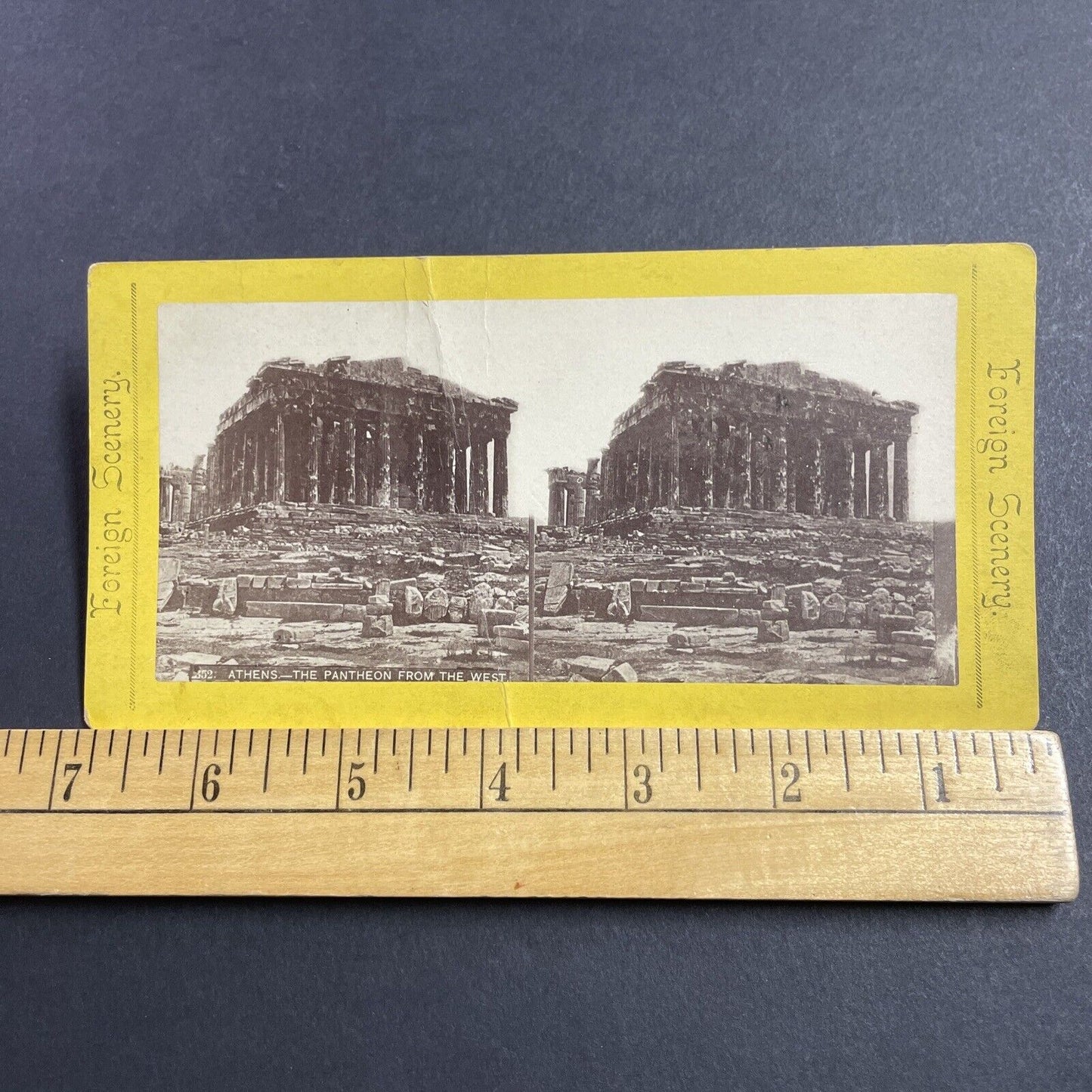 Antique 1870s Pantheon Athens Greece Unexcavated Stereoview Photo Card P1980-05