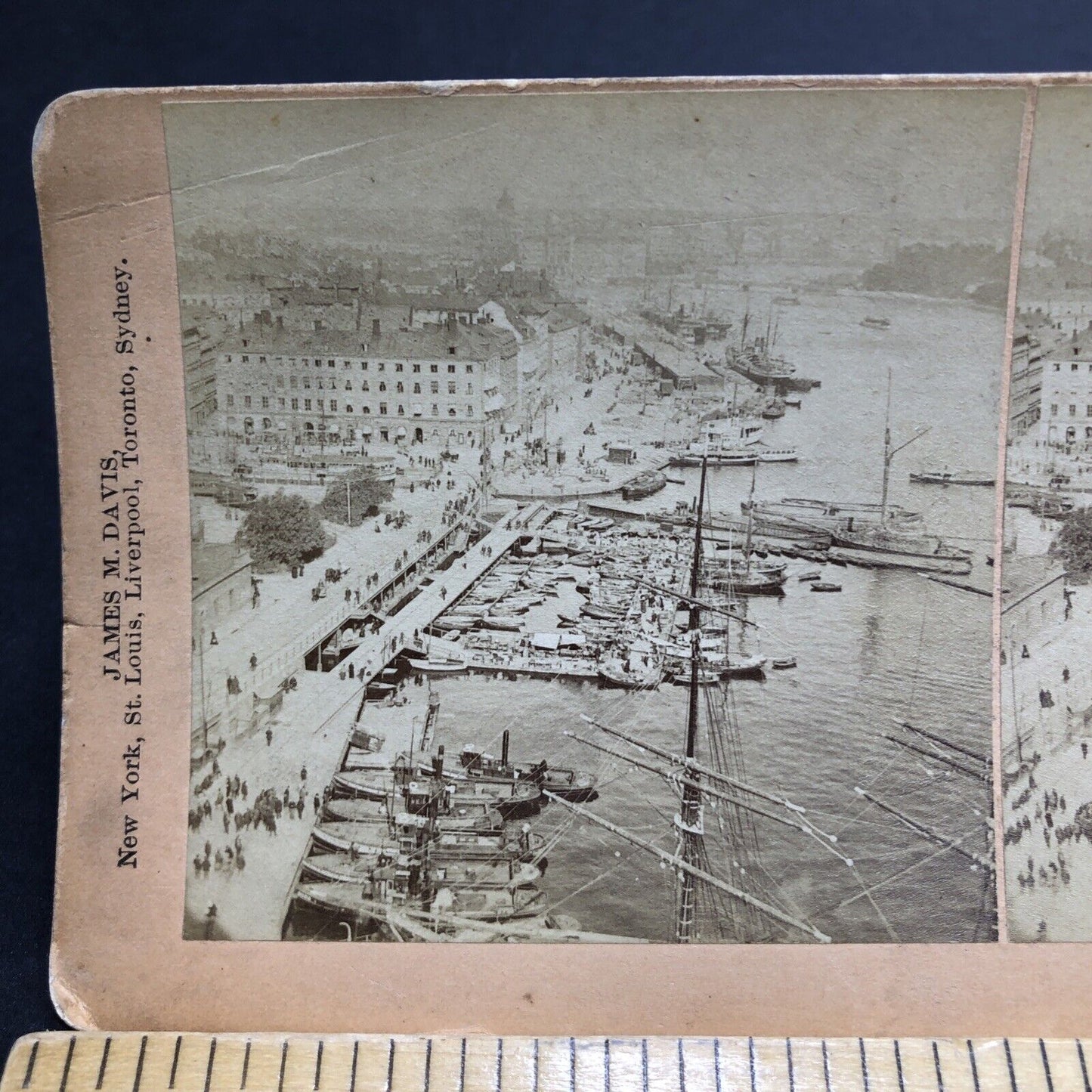 Antique 1896 Downtown Stockholm Sweden And Harbor Stereoview Photo Card P2000