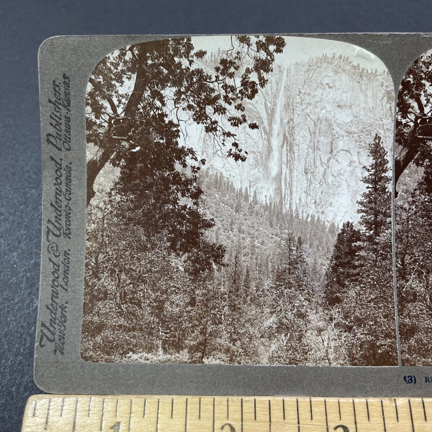 Antique 1902 Ribbon Falls Yosemite California Stereoview Photo Card V2157