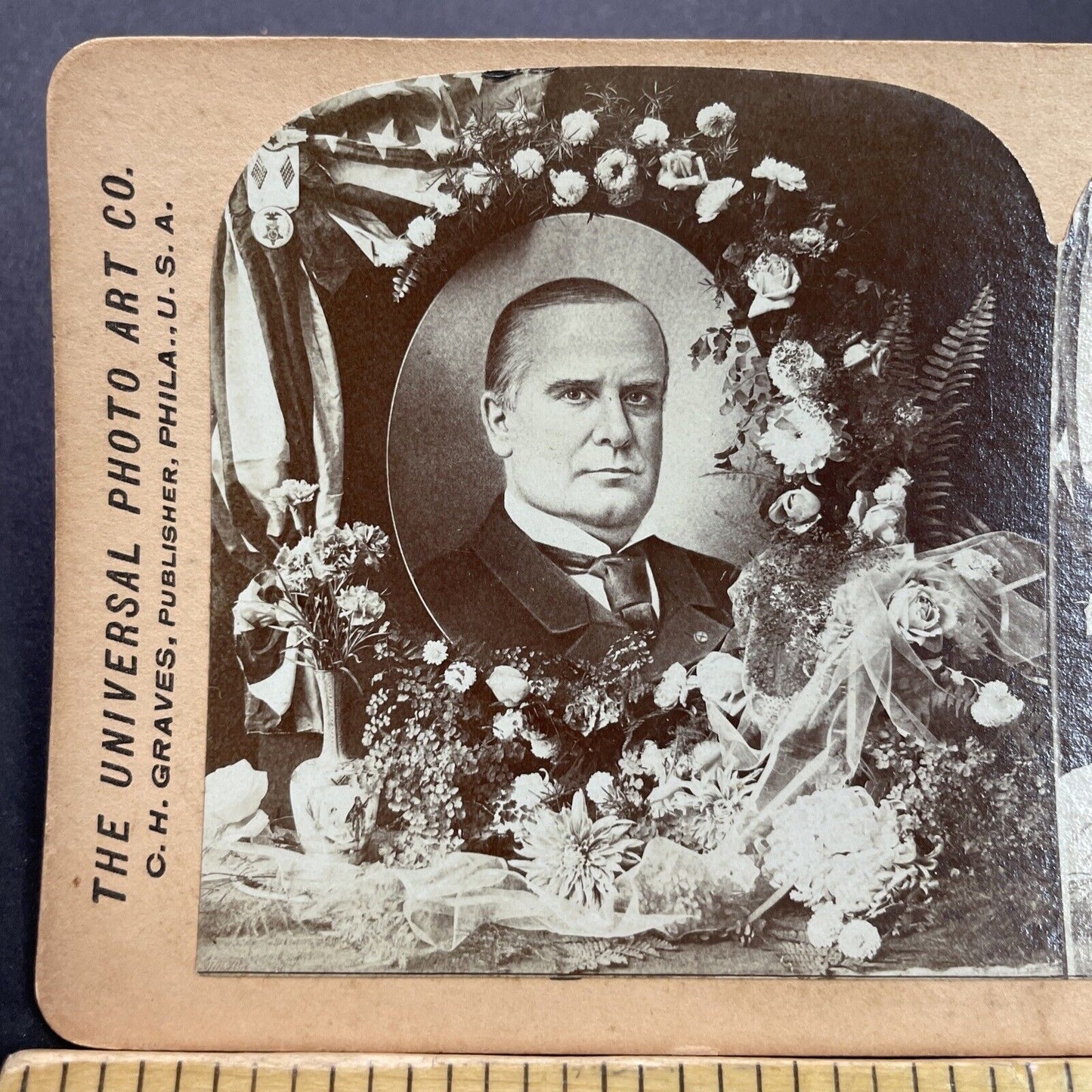 Antique 1901 President McKinley Funeral Picture Stereoview Photo Card P3544