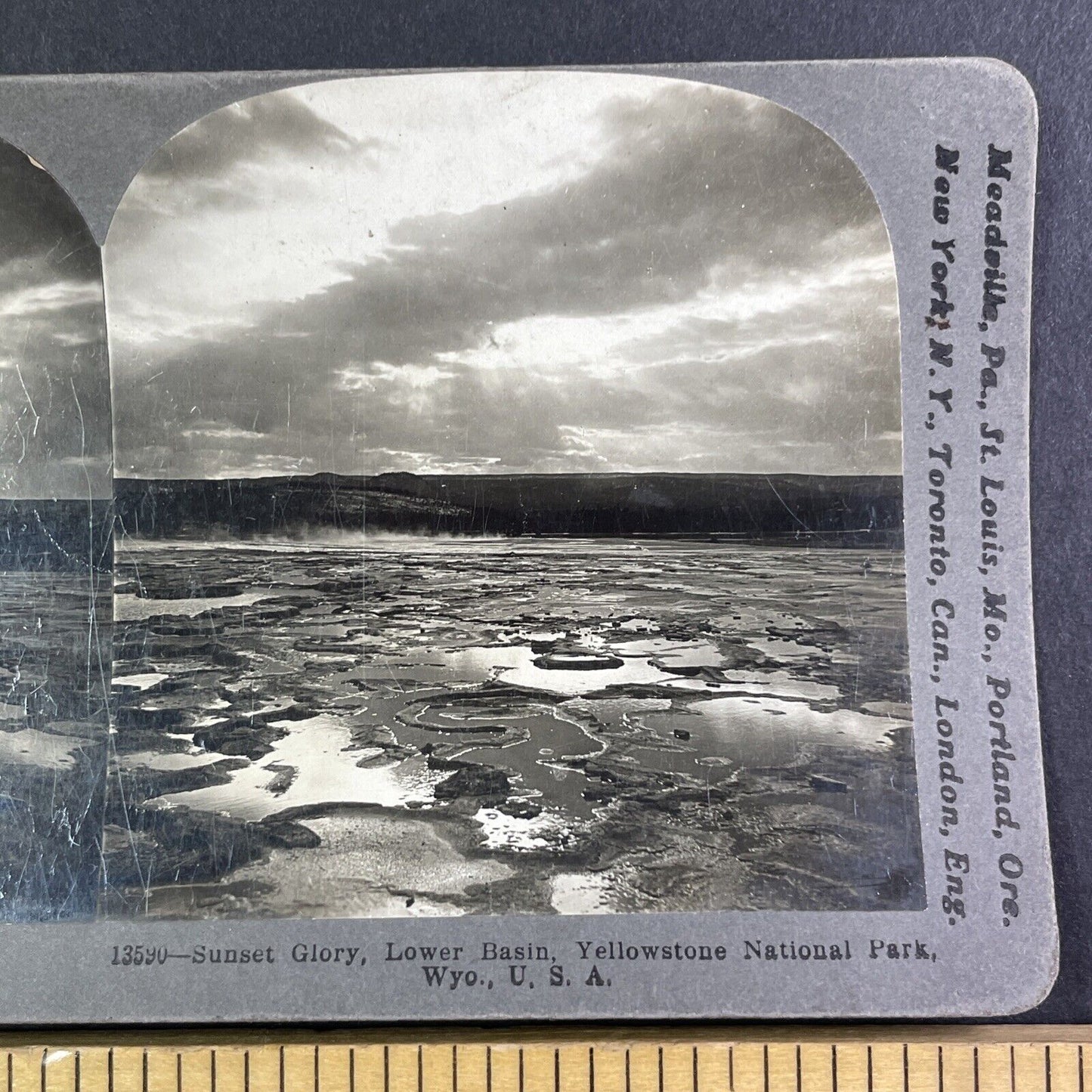 Geyser Lower Basin Yellowstone Park Stereoview Wyoming Antique c1904 Y966