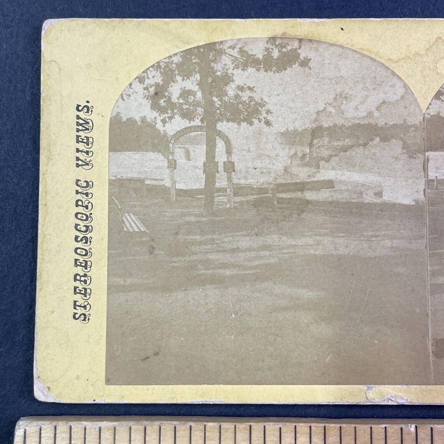 Prospect Point Arch Niagara Falls Stereoview George Baker c1870s Y2513