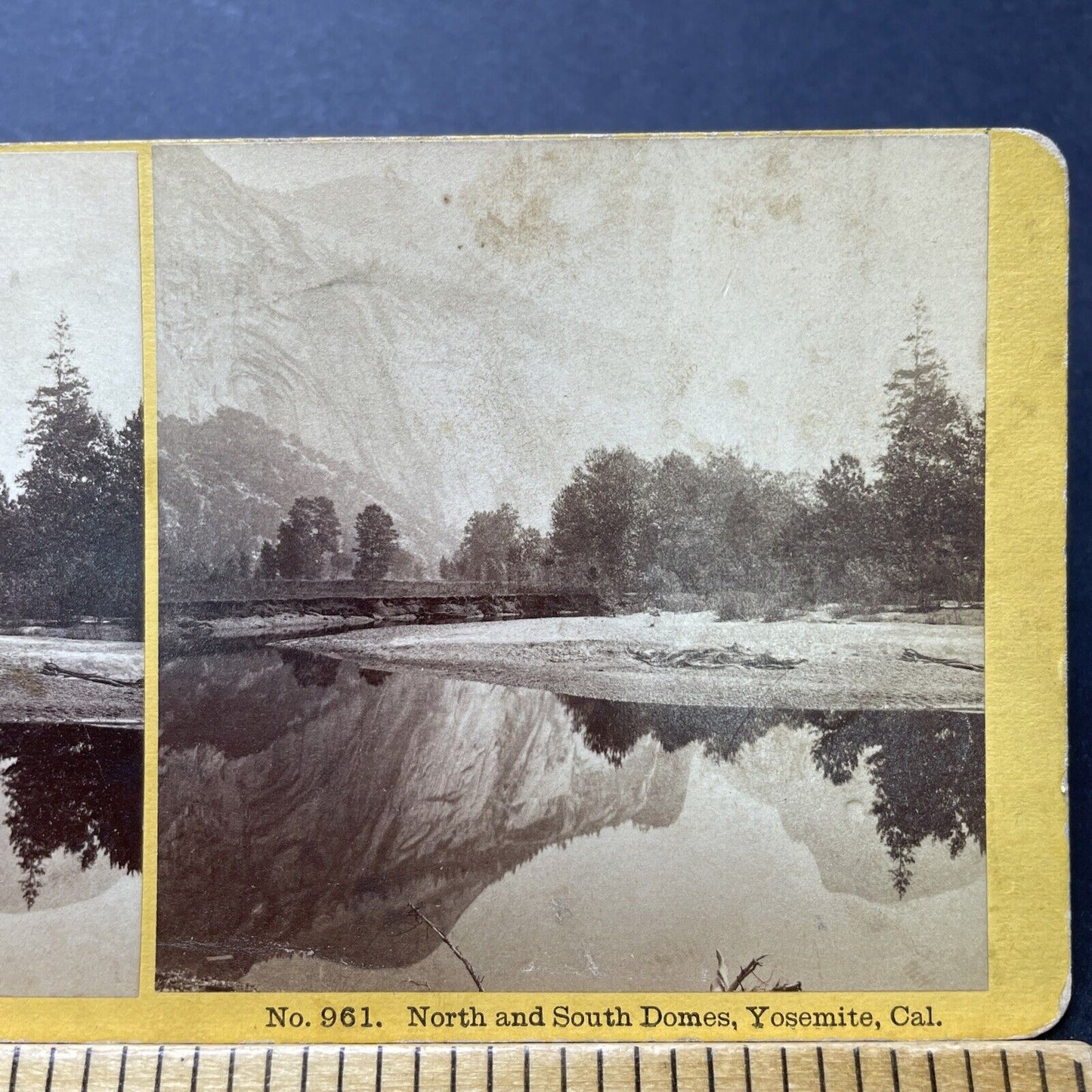 Antique 1870s North South Domes Yosemite California Stereoview Photo Card P2269