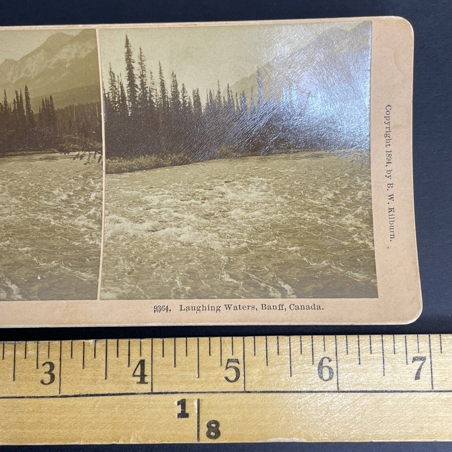 Antique 1894 Bow River Lake Louise Alberta Stereoview Photo Card PC866