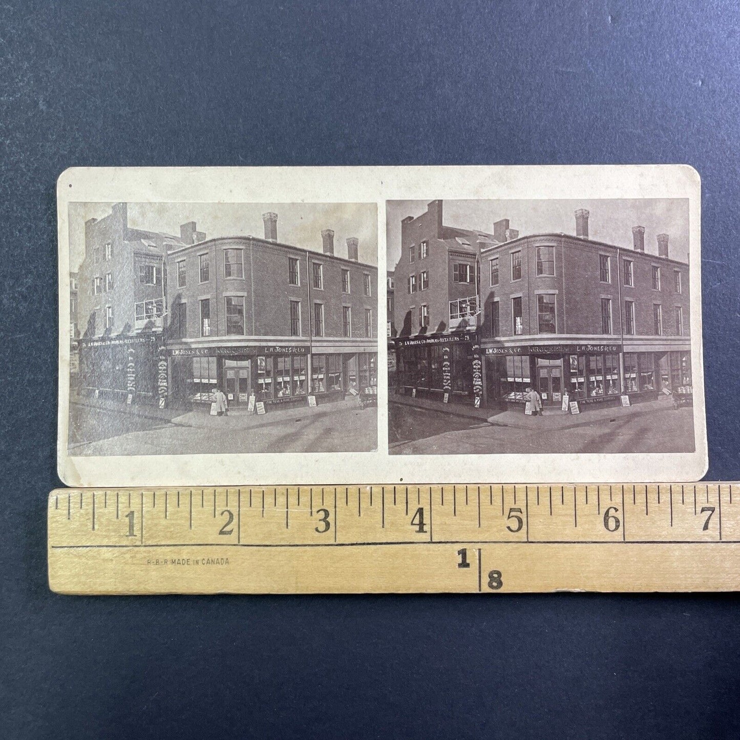 LW Jones Grocery Store Stereoview St. Louis Missouri Antique c1920 X1508