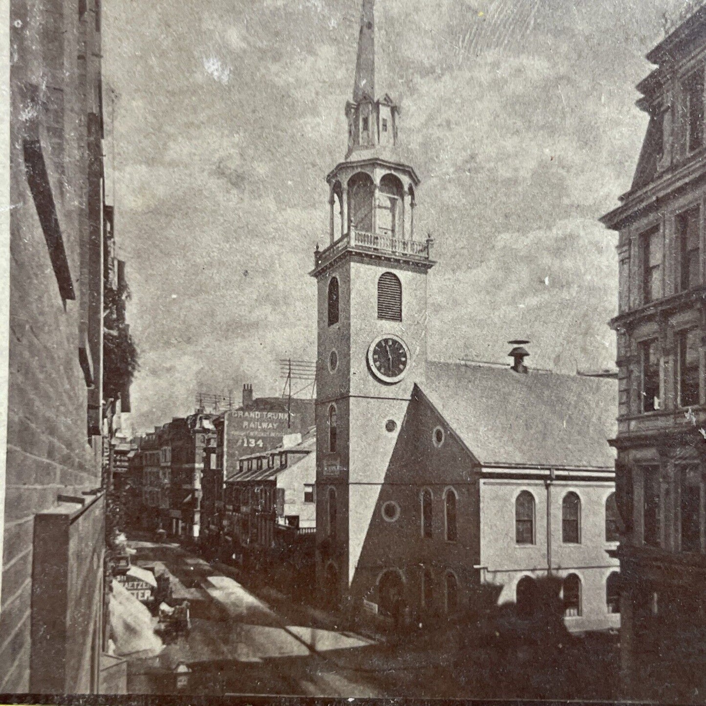 Antique 1870s Downtown Boston Massachusetts Stereoview Photo Card P1980-03