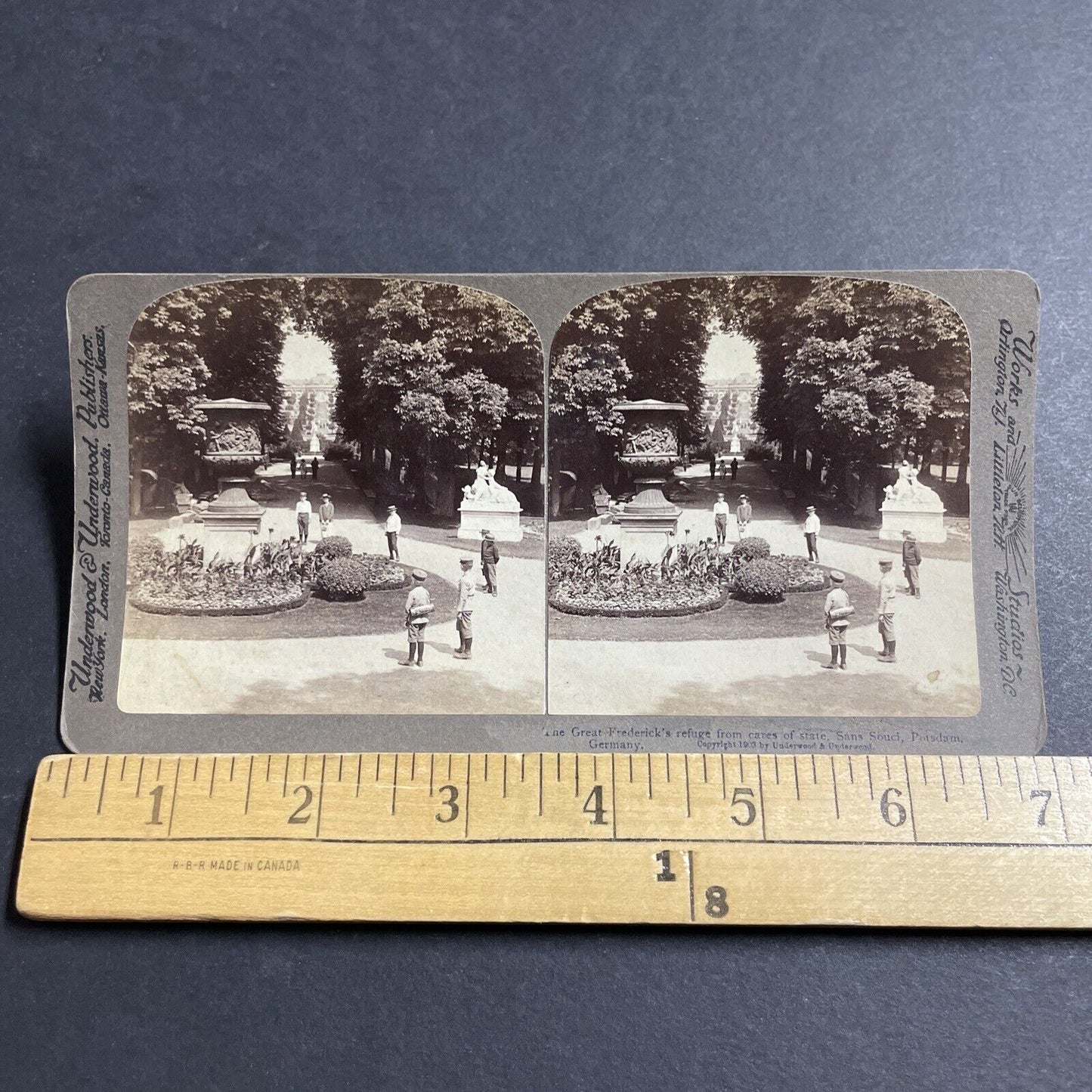 Antique 1903 Sanssouci Palace Potsdam Germany Stereoview Photo Card P5124