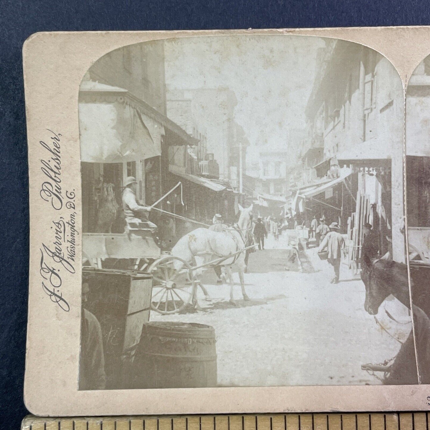 China Town Market San Francisco Stereoview J.F. Jarvis Antique c1880 X3733