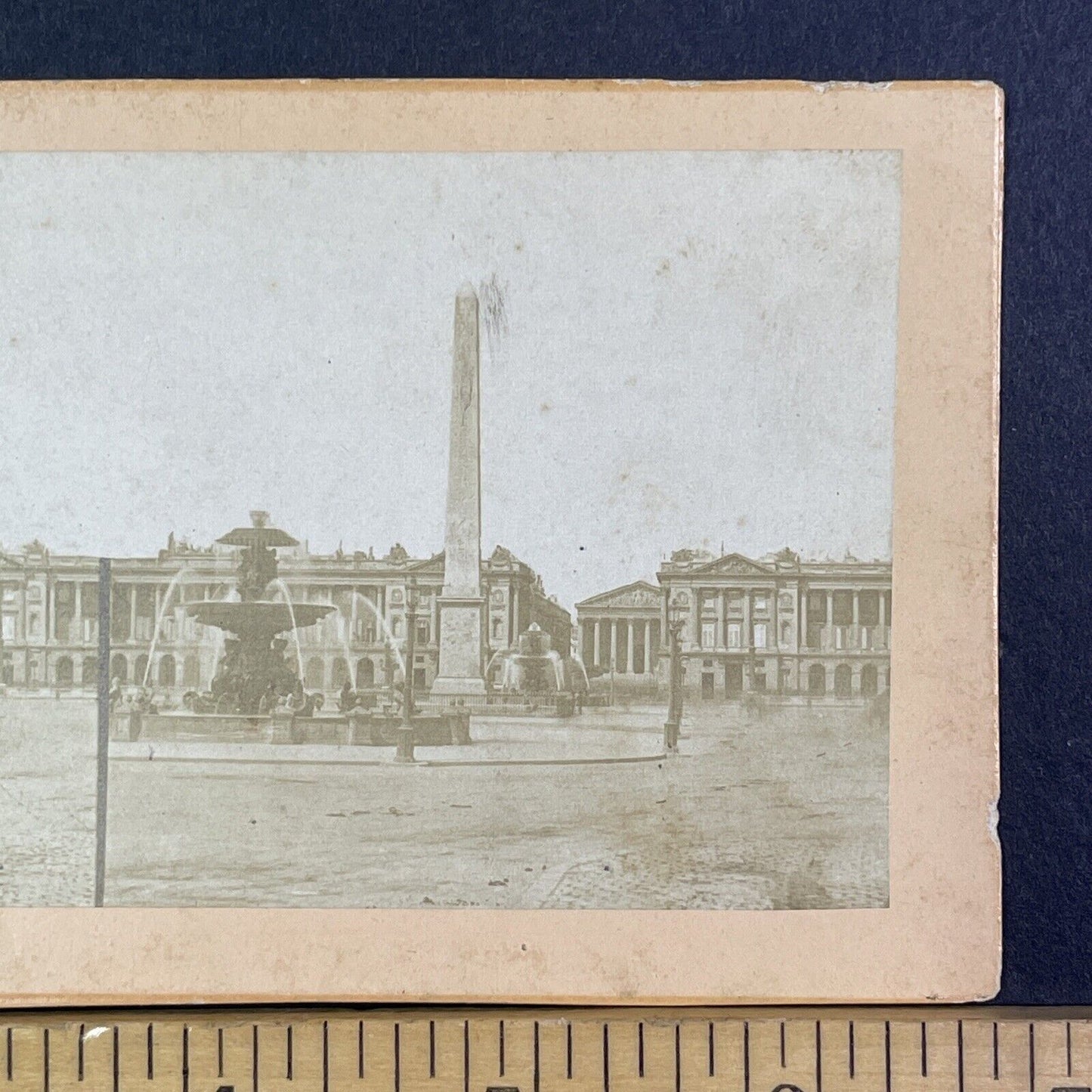 Luxor Obelisk Place de la Concorde Paris France Stereoview Antique c1855 Y1105