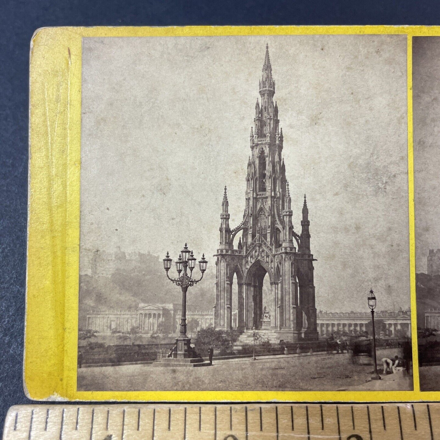 Antique 1870s Sir Walter Scotts Monument Edinburgh Stereoview Photo Card P381-12