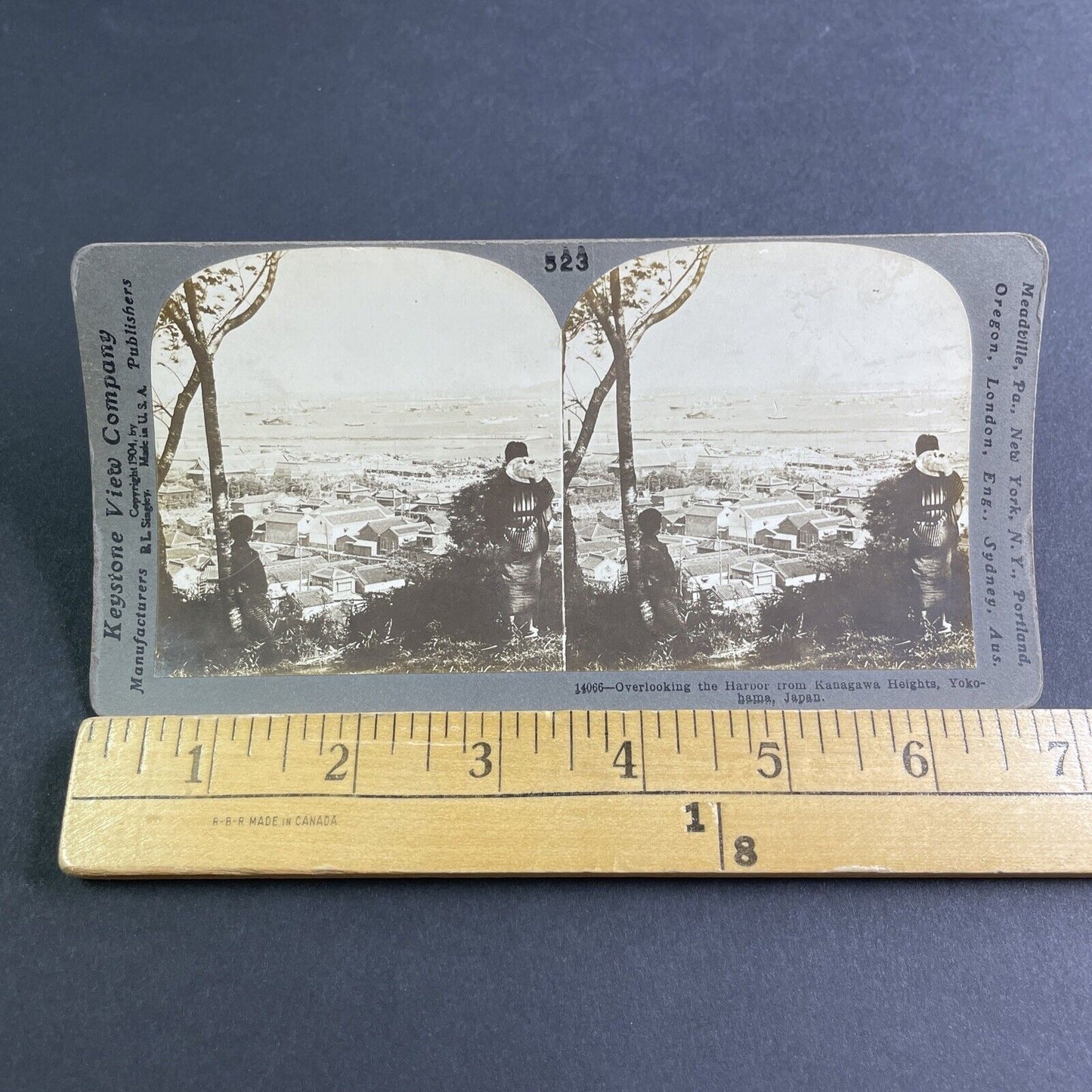 Antique 1904 City View Yokohama Japan Stereoview Photo Card P2103
