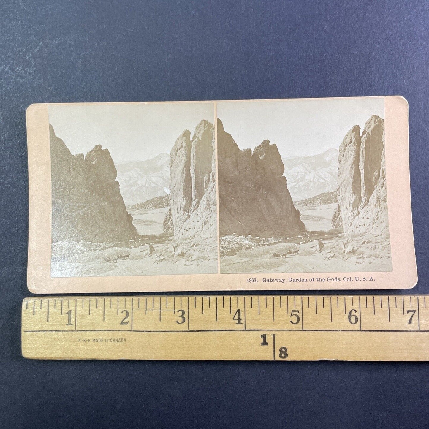 Garden Of The Gods Gateway Colorado Stereoview BW Kilburn Antique c1885 X3653