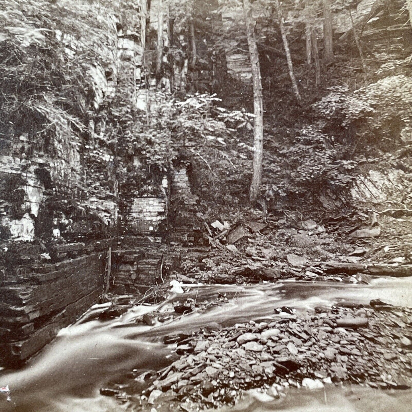 Chaos Glen Watkins Glen New York NY Stereoview R.D. Crum Antique c1870 Y1034