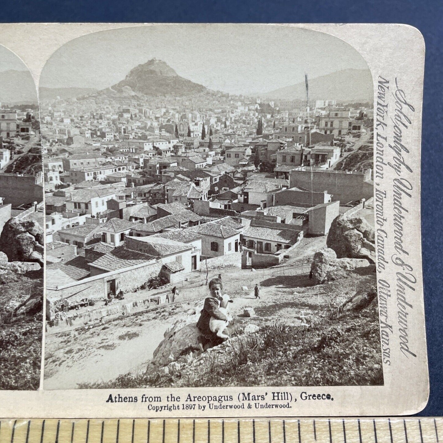 Antique 1897 Houses In Athens Greece Stereoview Photo Card V519