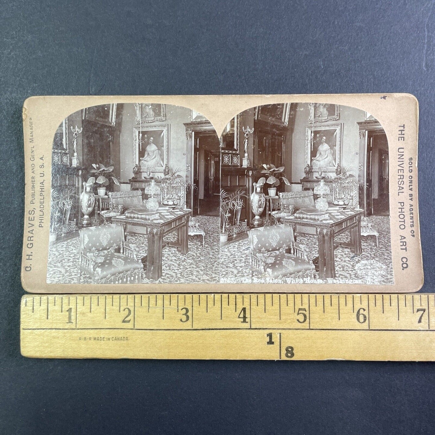 Red Room The White House Stereoview Washington DC Antique c1900 X3527