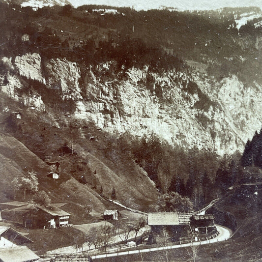 Antique 1885 Jungfrau Mountain Switzerland Swiss Alp Stereoview Photo Card P3933