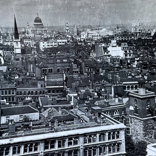 Antique 1920s London England Downtown Aerial View Stereoview Photo Card V2962