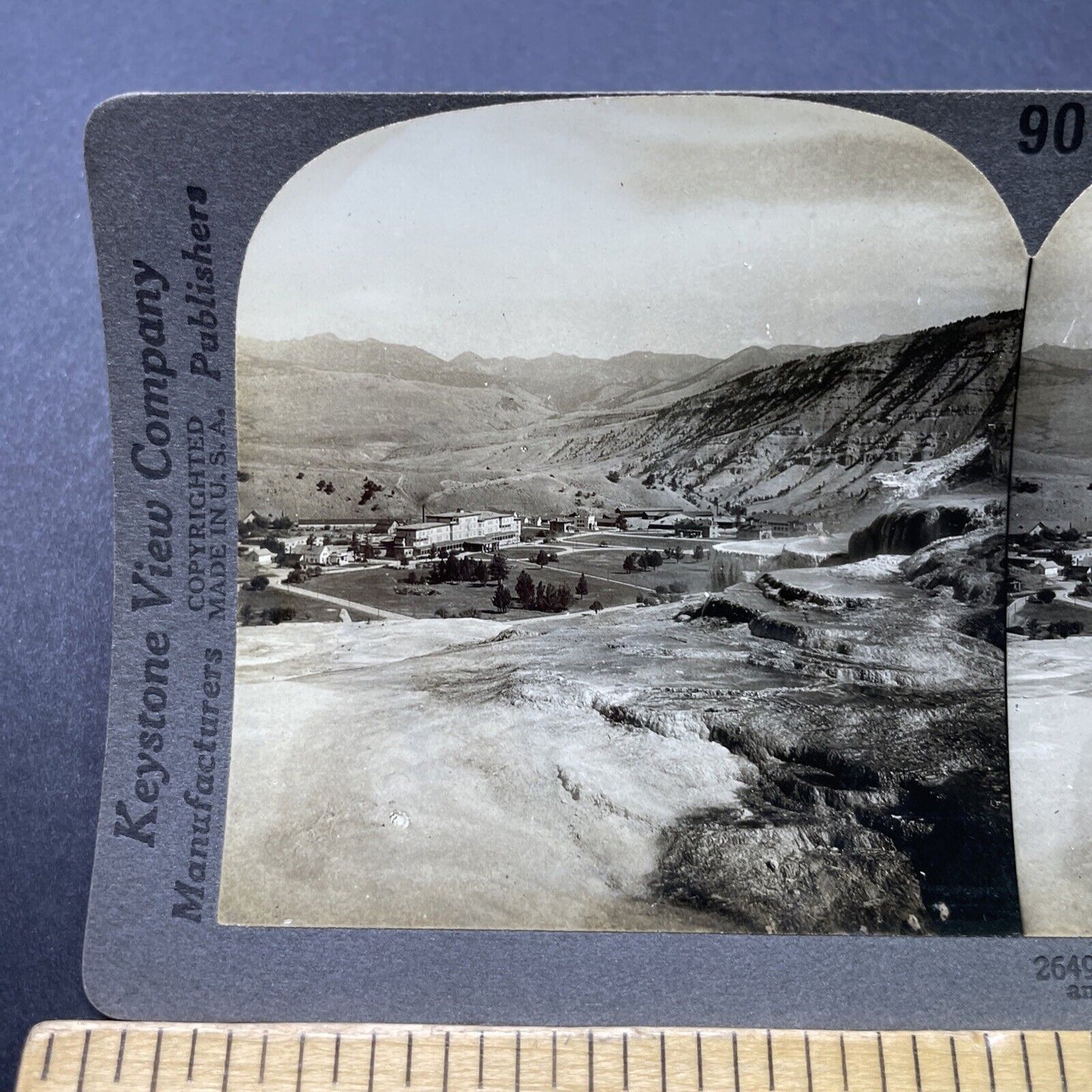 Antique 1909 Mammoth Springs Hotel Yellowstone WY Stereoview Photo Card P2761