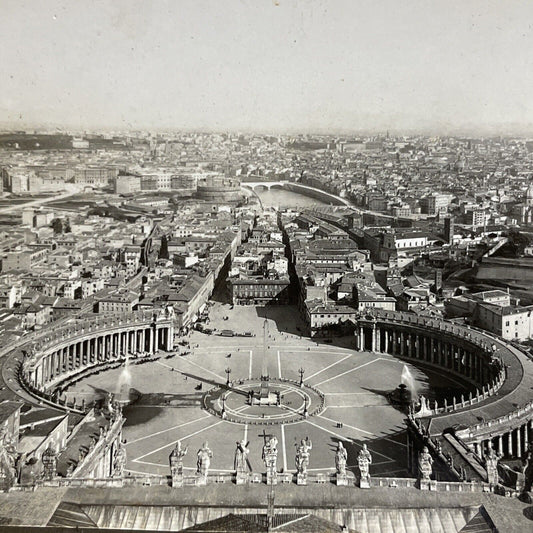 Antique 1901 The Main Street In Rome Italy Stereoview Photo Card P5033