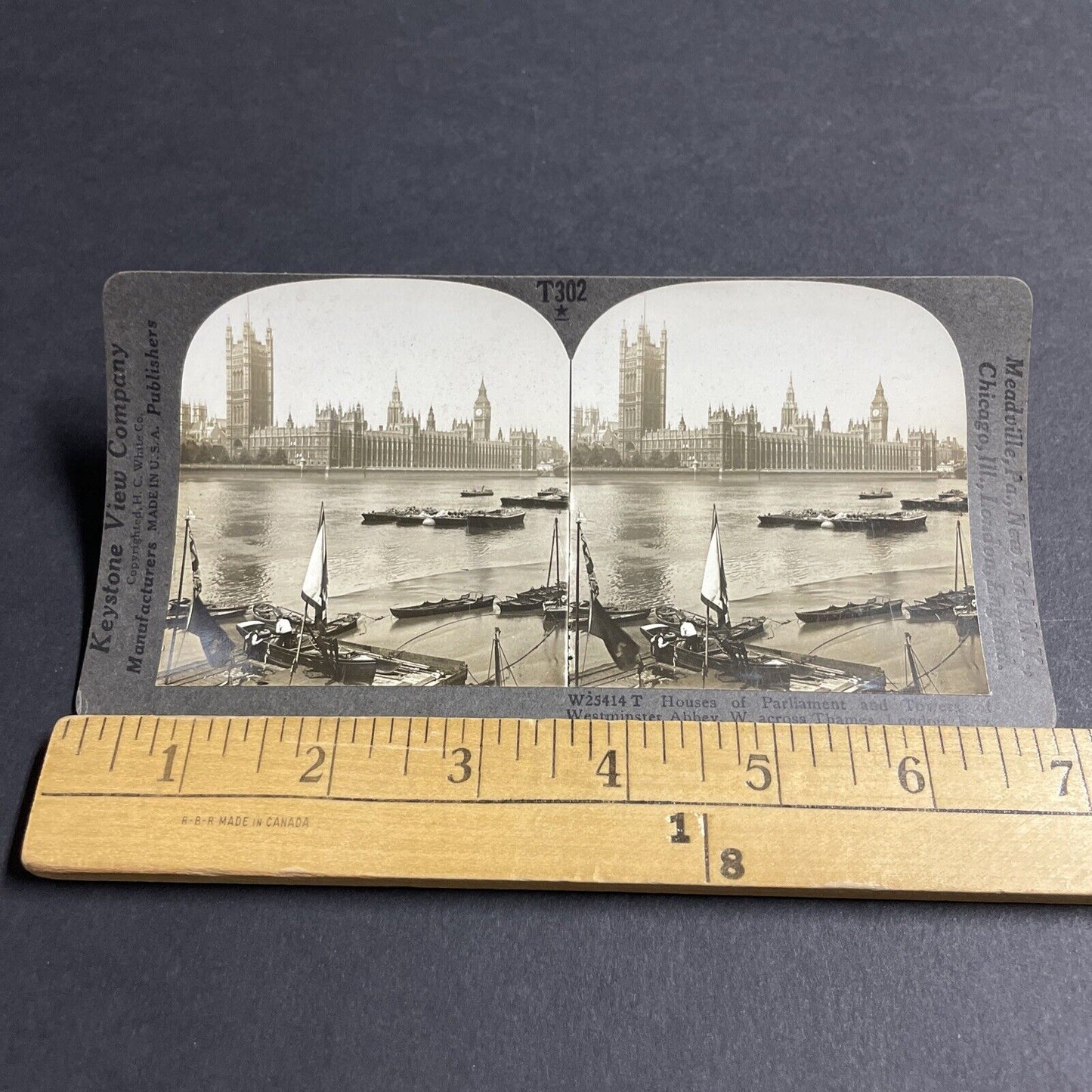 Antique 1910 House Of Parliament London England Stereoview Photo Card P4557