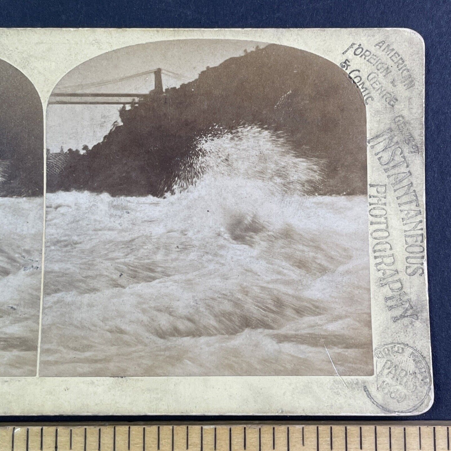 Niagara Falls Whirlpool Rapids Stereoview George Barker Antique c1889 Y2601