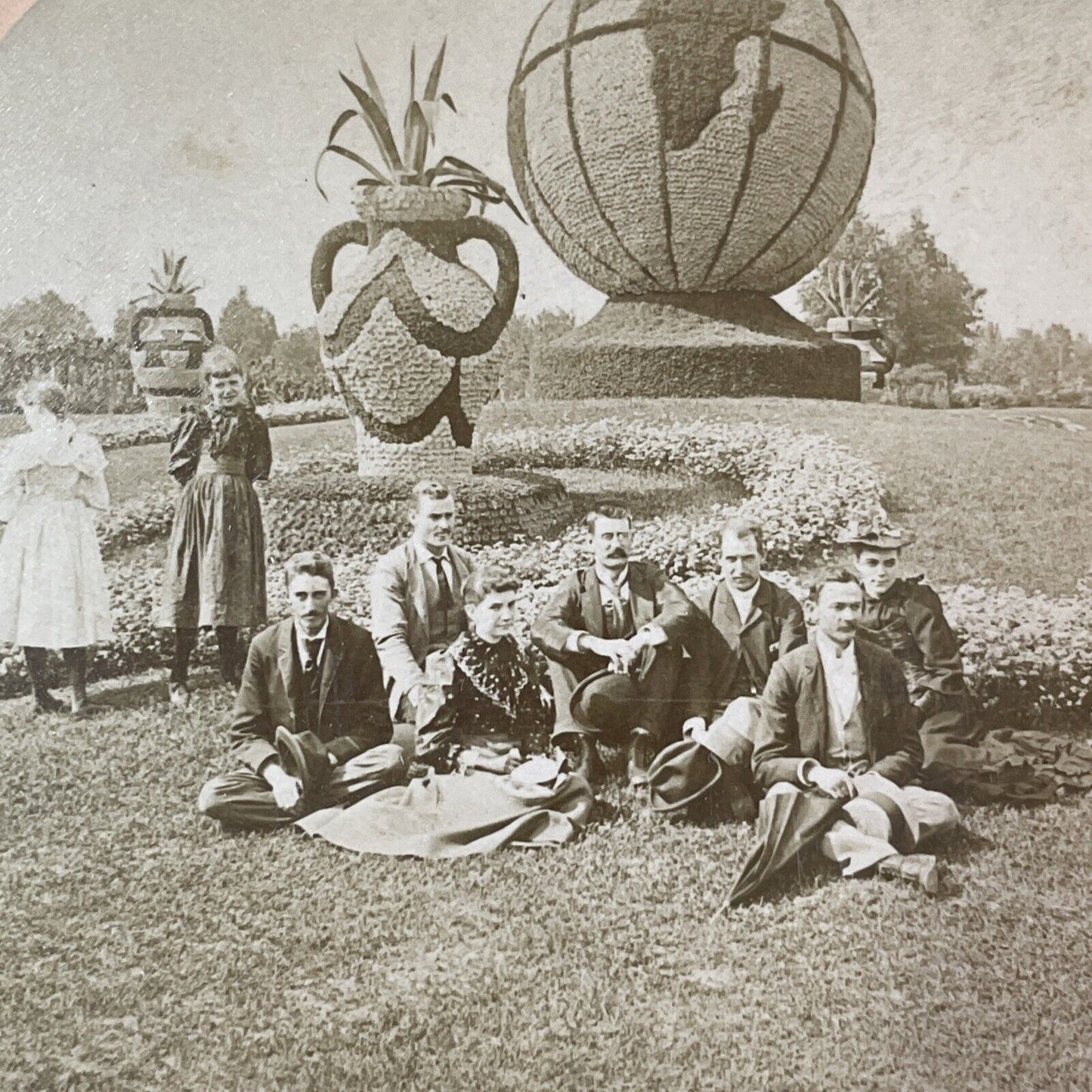 Victorian College Students in Chicago Illinois Stereoview Antique c1893 Y531