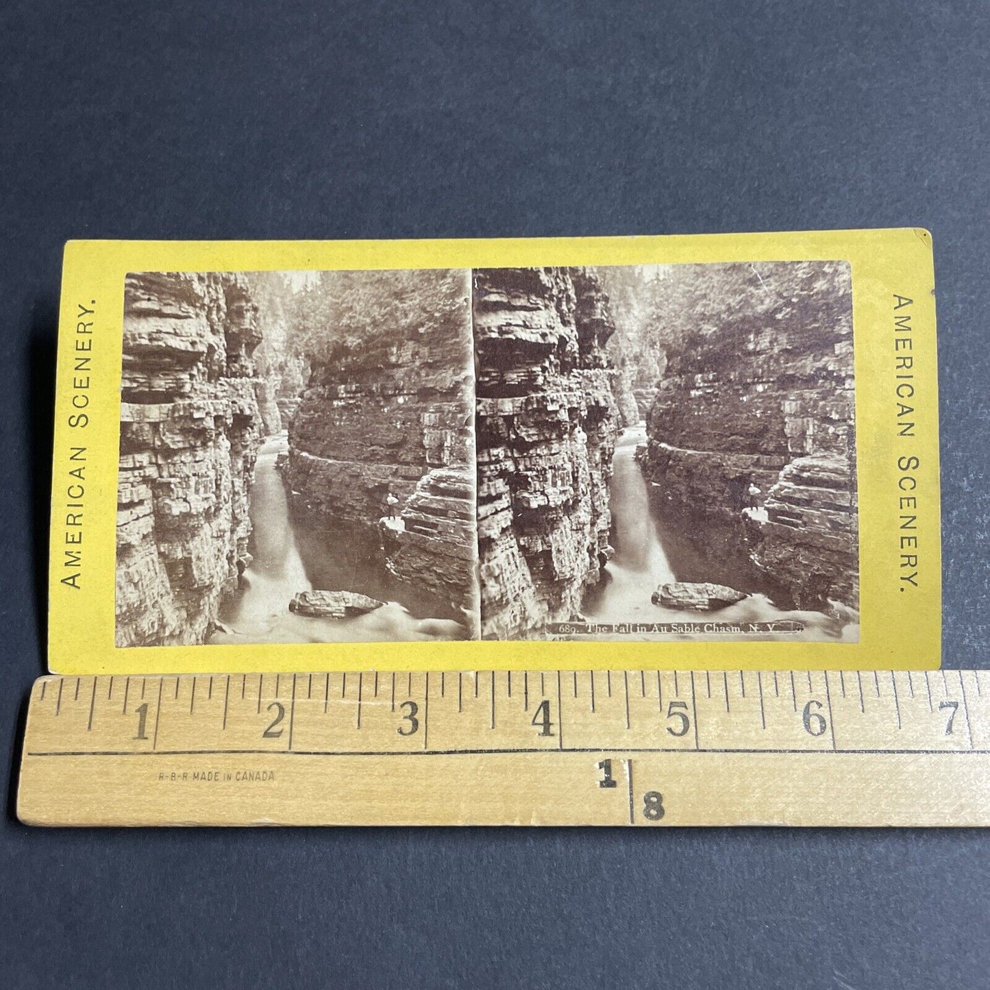 Antique 1870s Ausable Chasm Keeseville New York Stereoview Photo Card P4779