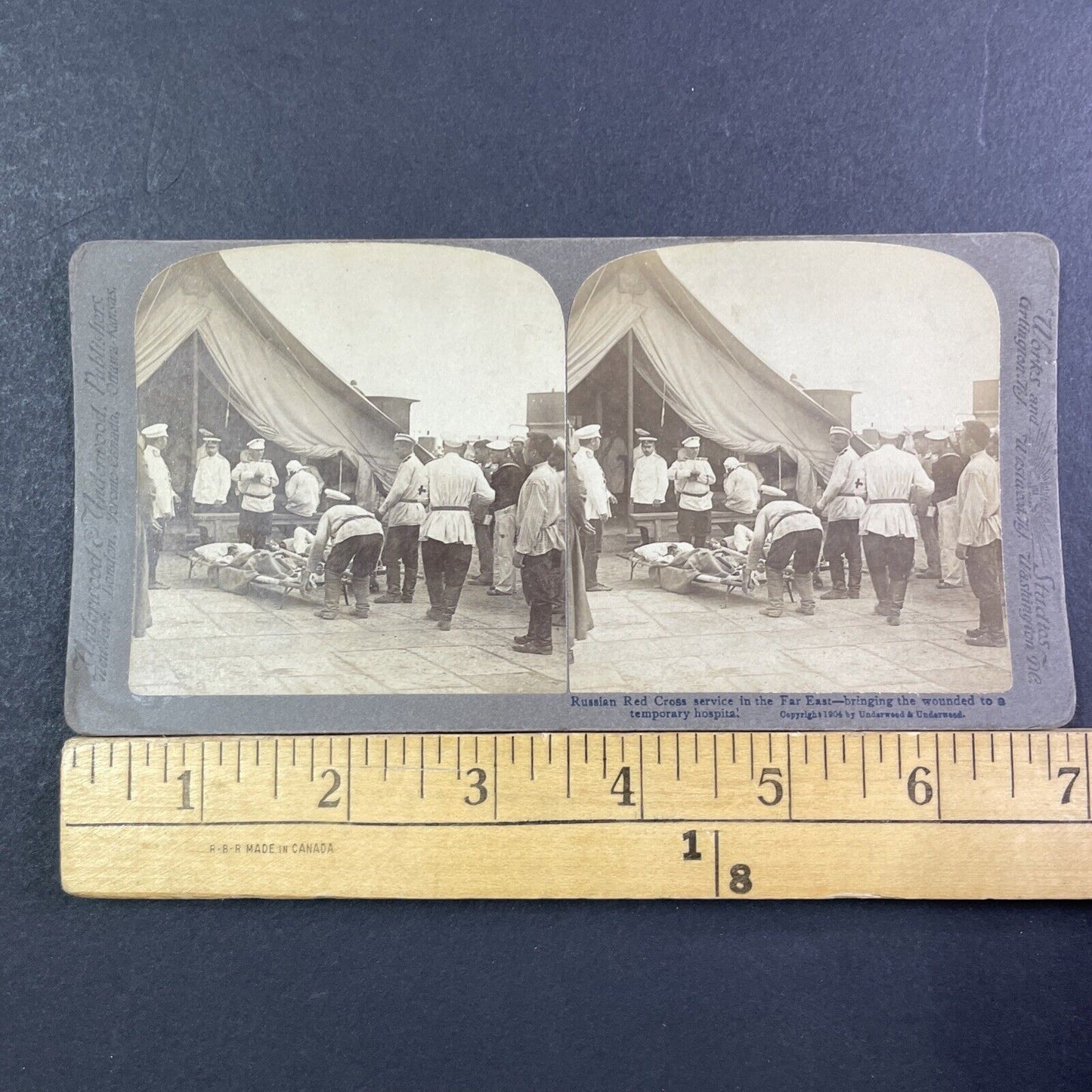 Russian Battlefield Hospital Stereoview Russo-Sino War Antique c1904 X3890