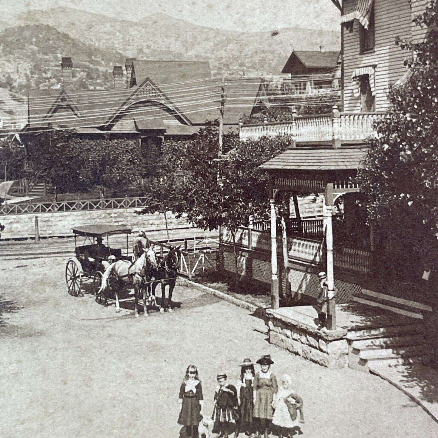 Rincon Hill California Wealthy Homes Stereoview BW Kilburn Antique c1880 X3806