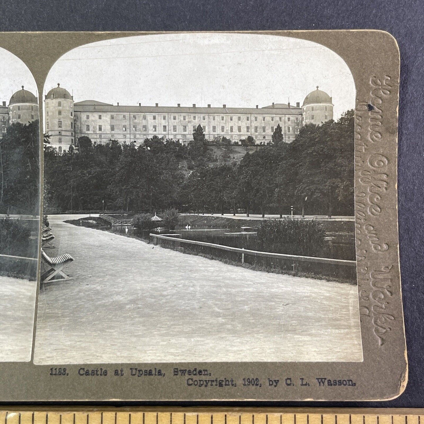 Swedish Castle in Uppsala Sweden Stereoview C.L. Wasson Antique c1902 Y2208