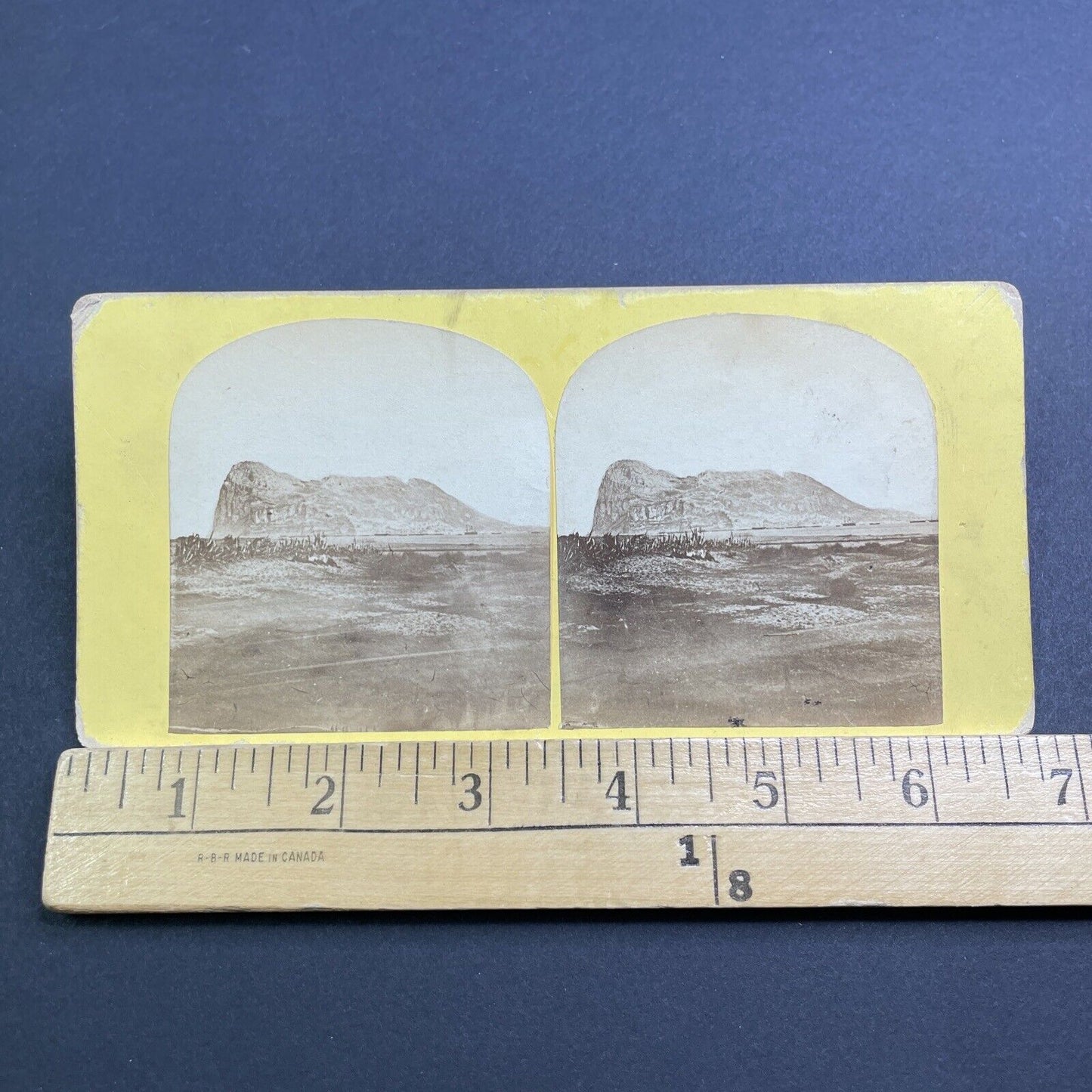 Antique 1860s The Rock Of Gibraltar Stereoview Photo Card V541